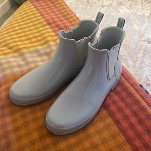 Hunter original refined Chelsea waterproof rain boot in light grey